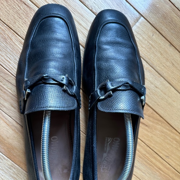 Salvatore Ferragamo Men’s Black Leather Bit Loafers – Size 10.5 2E (Wide) main image 11